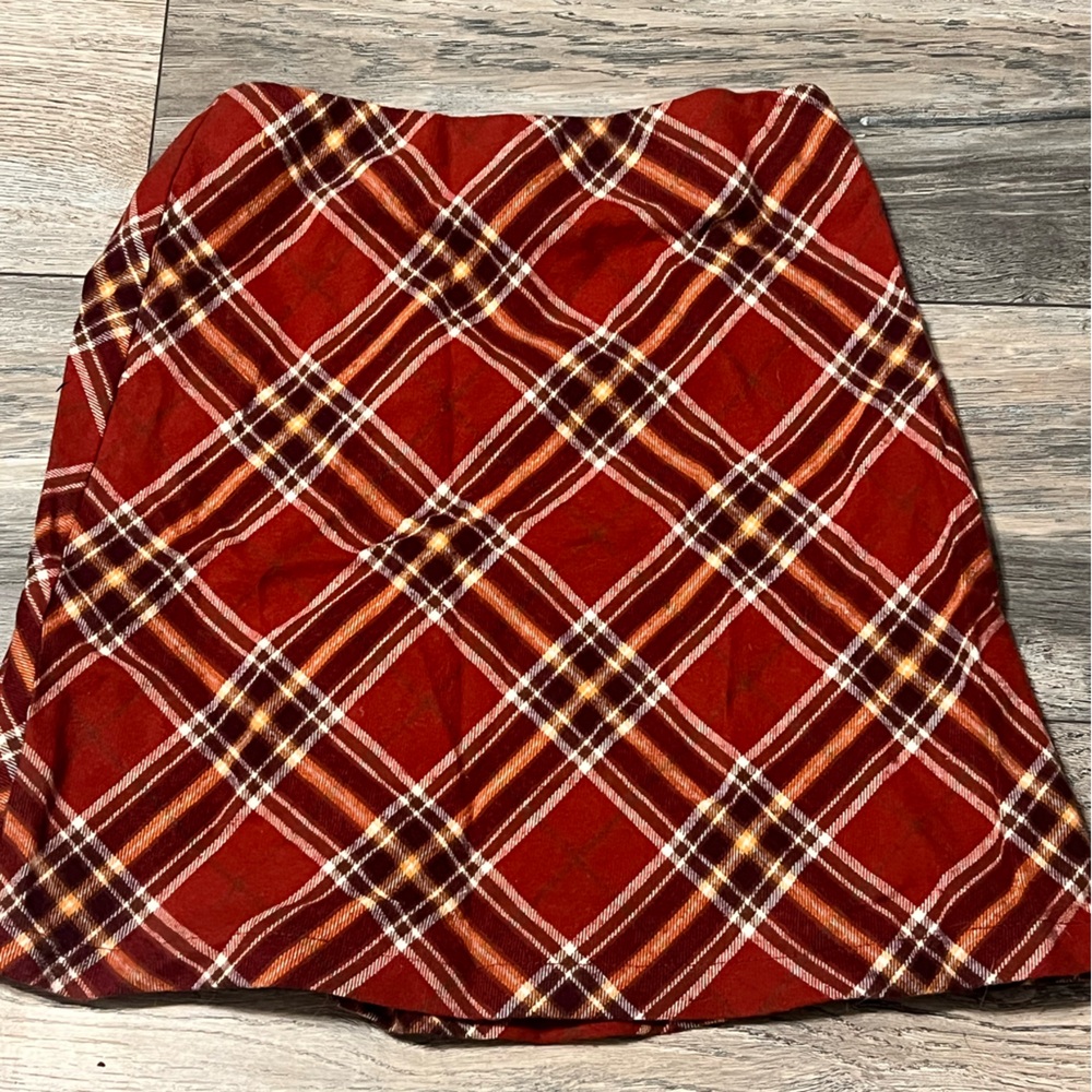 Princess Polly Red Plaid Skater Skirt